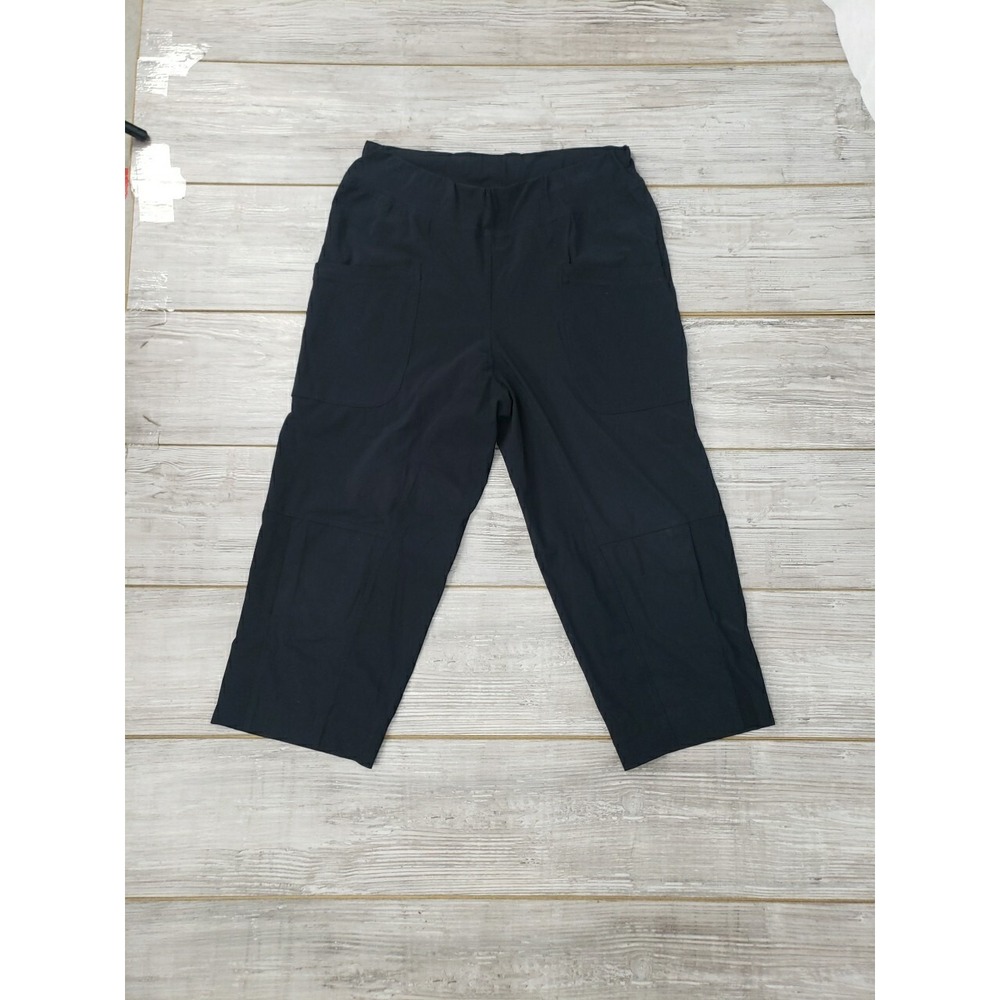 Alembika Black Wide Balloon Leg Cargo Pants Sz 4 US Lightweight Nylon F14 KTE SS